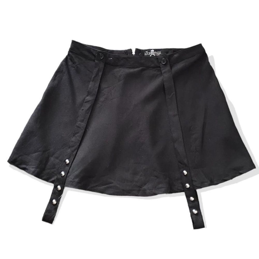 Tripp Women’s Black Mini Gothic Grunge Bondage Strap Halloween skirt XL
